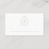 Klassieke Floral Crest Wedding Place Card Plaatskaartje (Achterkant)