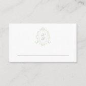 Klassieke Floral Crest Wedding Place Card Plaatskaartje (Voorkant)