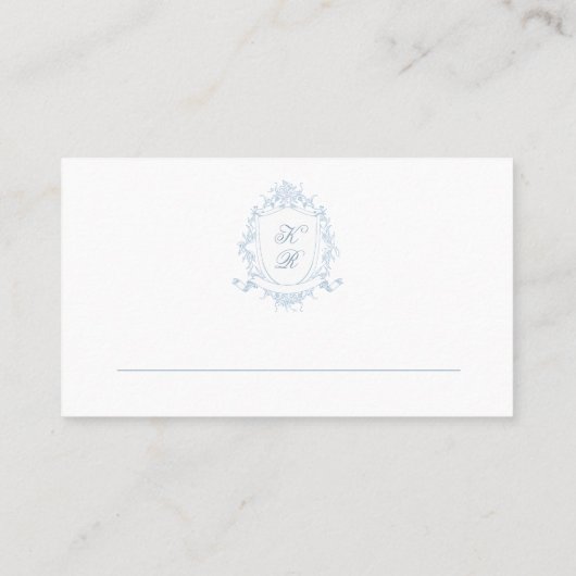 Klassieke Floral Crest Wedding Place Card Plaatskaartje (Achterkant)