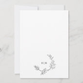 Klassieke Floral met dubbelmonogram bruiloft Kaart (Achterkant)
