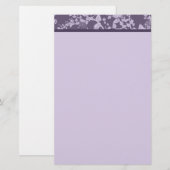 Klassieke Floral-Paarse papierbakkerij Briefpapier (Voorkant / Achterkant)