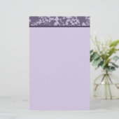 Klassieke Floral-Paarse papierbakkerij Briefpapier (Staand voorkant)