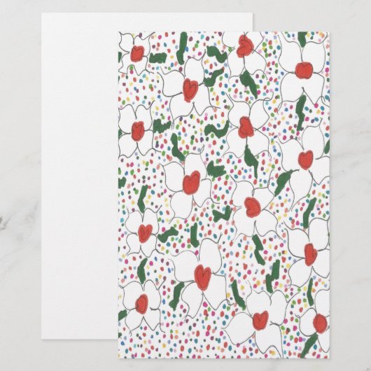 Klassieke Floral Pattern Briefpapier (Voorkant / Achterkant)