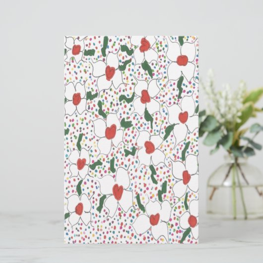 Klassieke Floral Pattern Briefpapier (Staand voorkant)