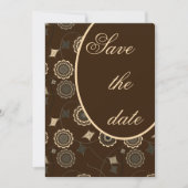 Klassieke Floral Pattern Brown Save the Date Kaart (Voorkant)