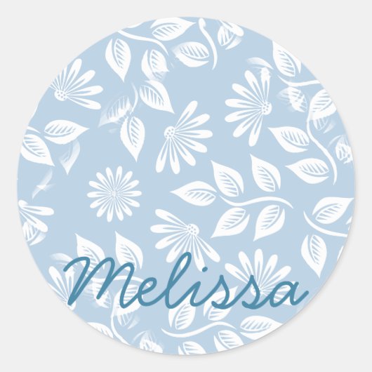 Klassieke Floral Pattern - Kies je kleur! - Ronde Sticker (Voorkant)