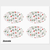 Klassieke Floral Pattern Ovale Sticker (Vel)
