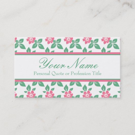 Klassieke  Floral Pattern Visitekaartje (Voorkant)