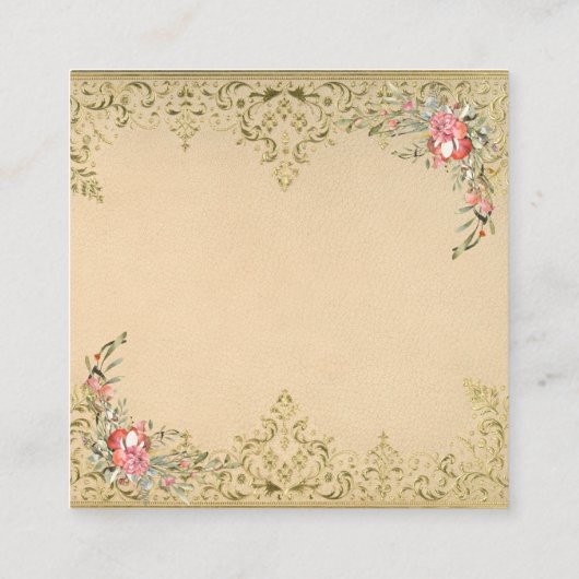 Klassieke  Floral Quinceañera Registry Informatiekaartje (Achterkant)