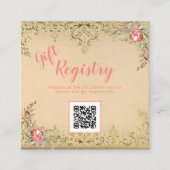 Klassieke  Floral Quinceañera Registry Informatiekaartje (Voorkant)