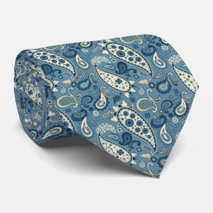 Klassieke Floral Slate Blue Paisley Stropdas