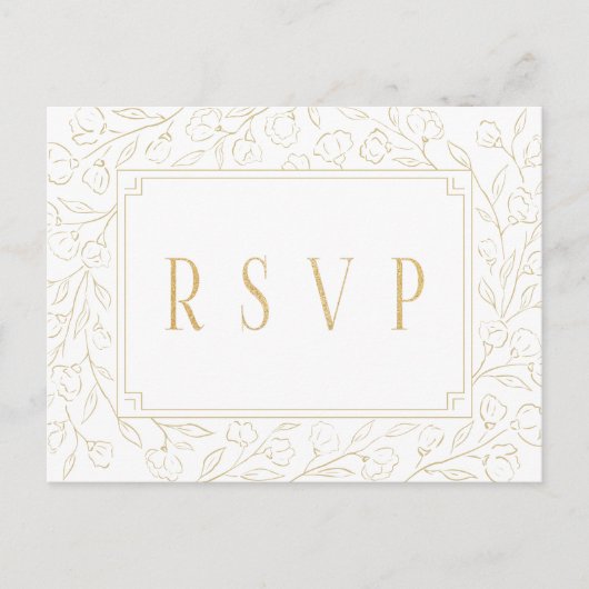 Klassieke Floral Wedding Meal Choice RSVP Briefkaart (Voorkant)