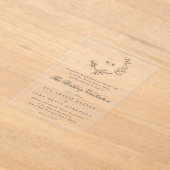 Klassieke Floral Wreath Monogram Weddenschap Acryl Uitnodigingen (Laagn)