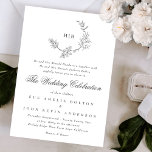 Klassieke Floral Wreath Monogram Weddenschap Kaart<br><div class="desc">Klassieke Floral Wreath Monogram Wedding Invitation OM HET EVEN WELKE QUERIES GELIEVE TE NEMEN OM MET ME IN CONTACT TE KOMEN.</div>