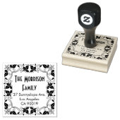 Klassieke Floral WreatReturn-adres Rubberstempel (Gestempeld)