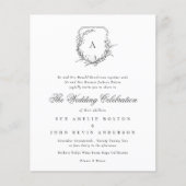 klassieke florale monogram Begroting Uitnodiging (Voorkant)