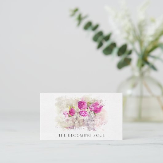 *~* Klassieke Florale Rozen QR PHOTO AR26  bus Visitekaartje (Staand voorkant)