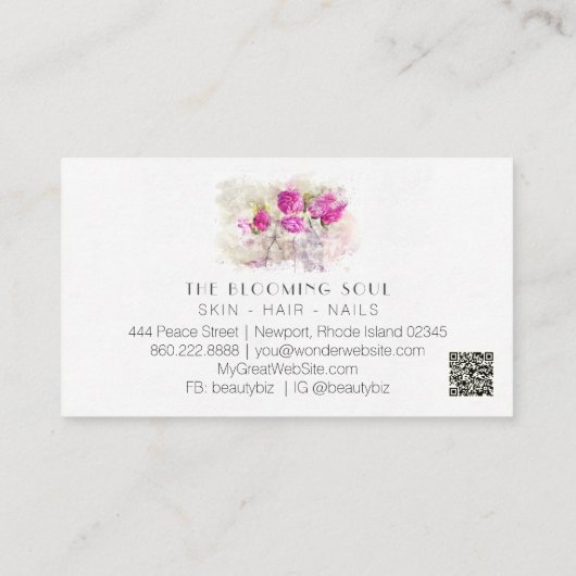 *~* Klassieke Florale Rozen QR PHOTO AR26  bus Visitekaartje (Achterkant)