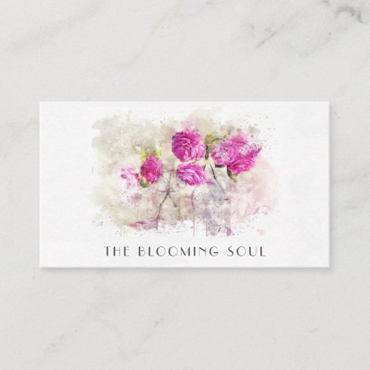 *~* Klassieke Florale Rozen QR PHOTO AR26 bus Visitekaartje (Voorkant)