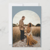 Klassieke floranje blauwe monogram bruiloft kaart (Achterkant)