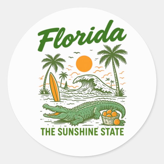 Klassieke Florida - Sunshine State Stickers (Voorkant)