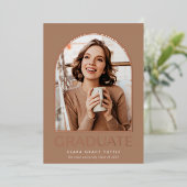 Klassieke folie boog foto afstudeer aankondiging (Staand Voorkant)