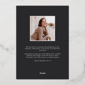 Klassieke folie boog foto afstudeer aankondiging (Achterkant)