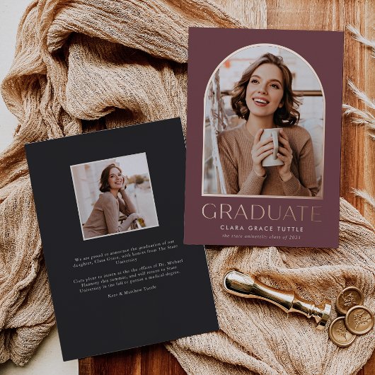 Klassieke Folie foto Afstuderen bekendmaking Folie Uitnodiging