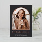 Klassieke Folie foto Afstuderen bekendmaking Folie Uitnodiging (Staand Voorkant)