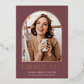 Klassieke Folie foto Afstuderen bekendmaking Folie Uitnodiging (Voorkant)
