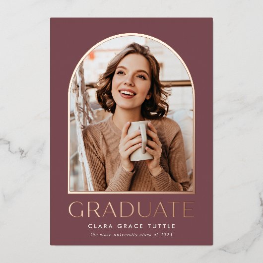 Klassieke Folie foto Afstuderen bekendmaking Folie Uitnodiging (Voorkant)