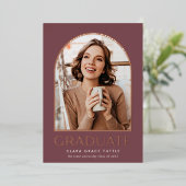 Klassieke Folie foto Afstuderen bekendmaking Folie Uitnodiging (Staand Voorkant)