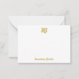 Klassieke Font Gouden Tekst Calligrafie Monogram N Notitiekaartje
