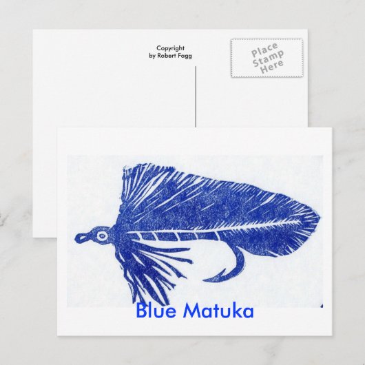 Klassieke forel Briefkaart "Blue Matuka" (Voorkant / Achterkant)