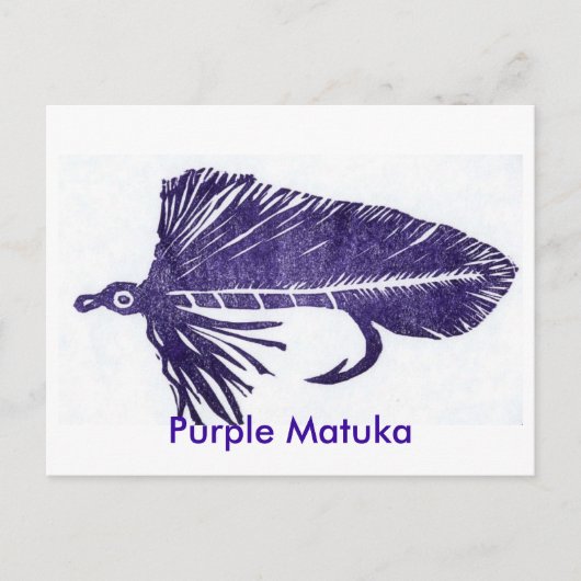 Klassieke forel Briefkaart "paarse matuka" (Voorkant)