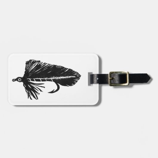 Klassieke forel Fly Black Matuka Bagagelabel (Voorkant horizontaal)
