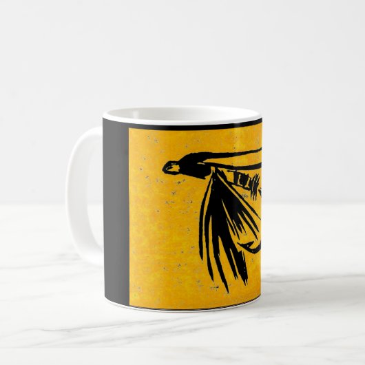 Klassieke forel met "Black Gnat" Mok (Voorkant links)