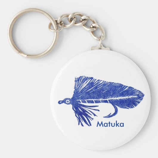 Klassieke forel Sleutelhanger "Blue Matuka Streame (Voorkant)