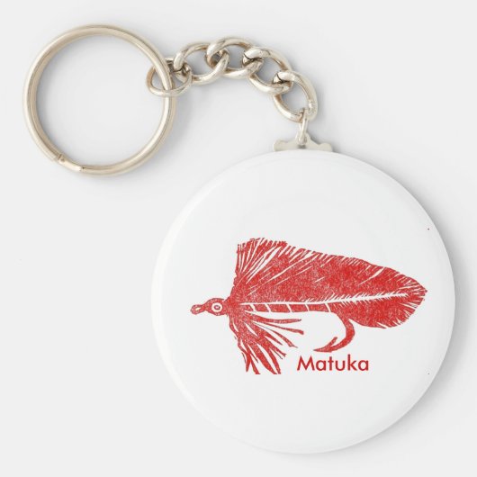 Klassieke forel Sleutelhanger "Red Matuka Streamer (Voorkant)