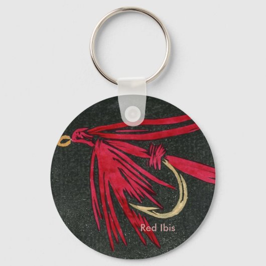 Klassieke forel Sleutelhanger "Rode ibis" Natte vl (Voorkant)