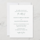 Klassieke Forest Green Elegant Wedding Kaart (Voorkant)