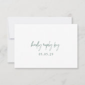 Klassieke Forest Green Elegant Wedding RSVP Kaartje (Voorkant)