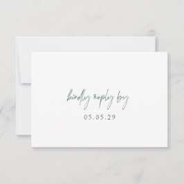 Klassieke Forest Green Elegant Wedding RSVP Kaartje