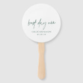 Klassieke Forest Green Forest Elegante bruiloft Handwaaier (Voorkant)