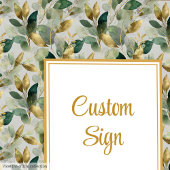 Klassieke Forest Green Gold Bladeren Huwelijk Cust Poster
