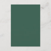 Klassieke Forest Green QR-code Elegante bruiloft Informatiekaartje (Achterkant)