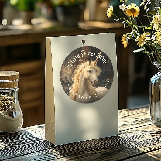 Klassieke  Forest Unicorn Envelope Fantasy Ronde Sticker