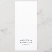 Klassieke formale zwarte witte bruiloft menu (Achterkant)