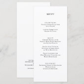 Klassieke formale zwarte witte bruiloft menu (Voorkant / Achterkant)