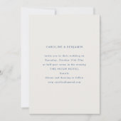 Klassieke formele blauwe en witte minimalistische  kaart (Voorkant)
